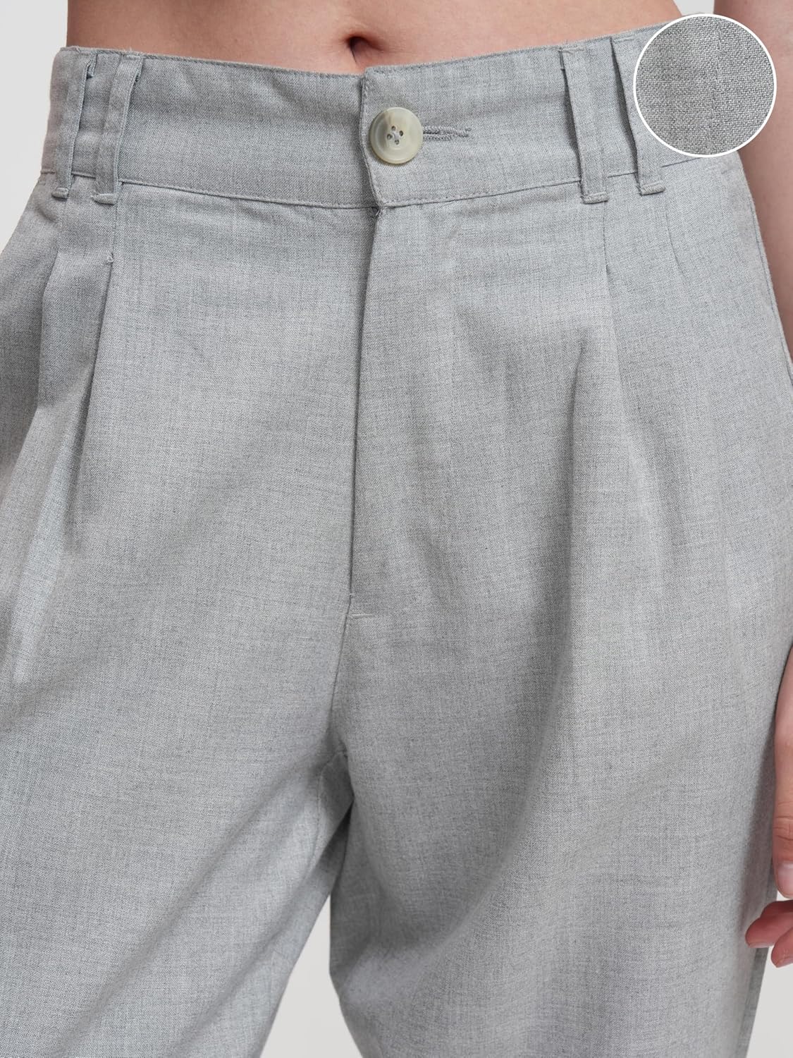 Tokyo Talkies Women's Tapered Fit Cropped Trousers | Stretchable Trousers| Mid-Rise by Prixsa.com - Image 8