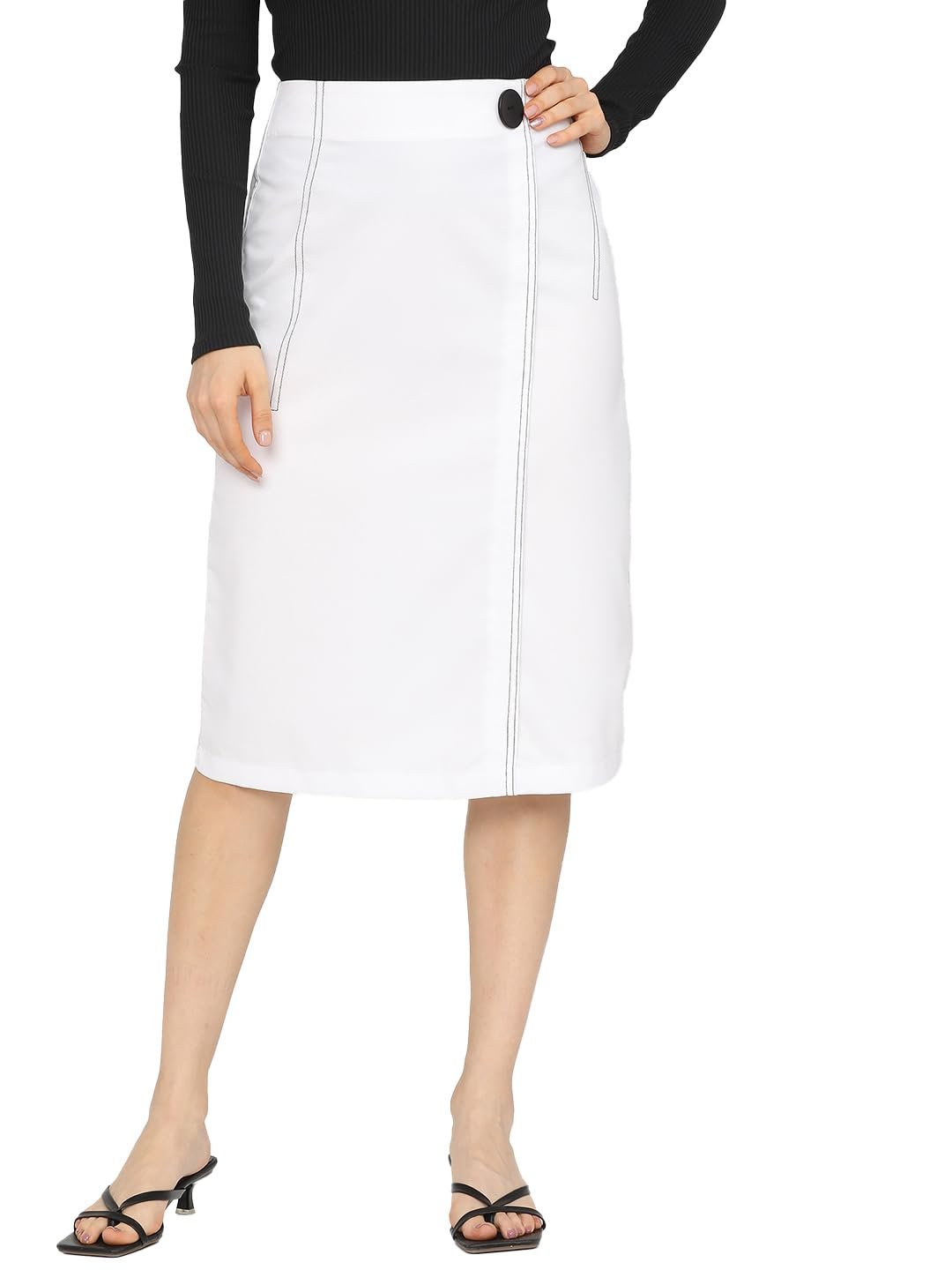 Tokyo Talkies Women's Regular Fit A-Line Skirts | Strachable Skirts| Mid-Rise| Women Skirt | Skirt for Women by Prixsa.com