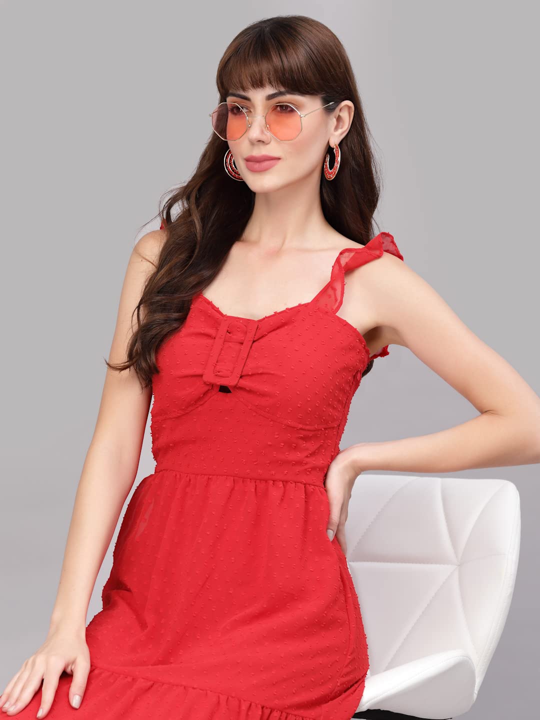 AAYU Ruffled Dobby Buckle Dress for Women by Prixsa.com - Image 5