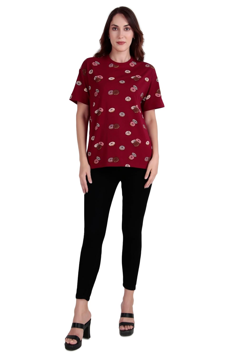 Stories.Label Oversized Tie Dye Cotton Fashion T-Shirts for Women in Loose Fit Includes Plus Sizes, Drop Shoulder Oversize Fit Baggy Tops Tshirt for Girls in Relaxed Fit (Maroon, 2XL) by Prixsa.com - Image 7