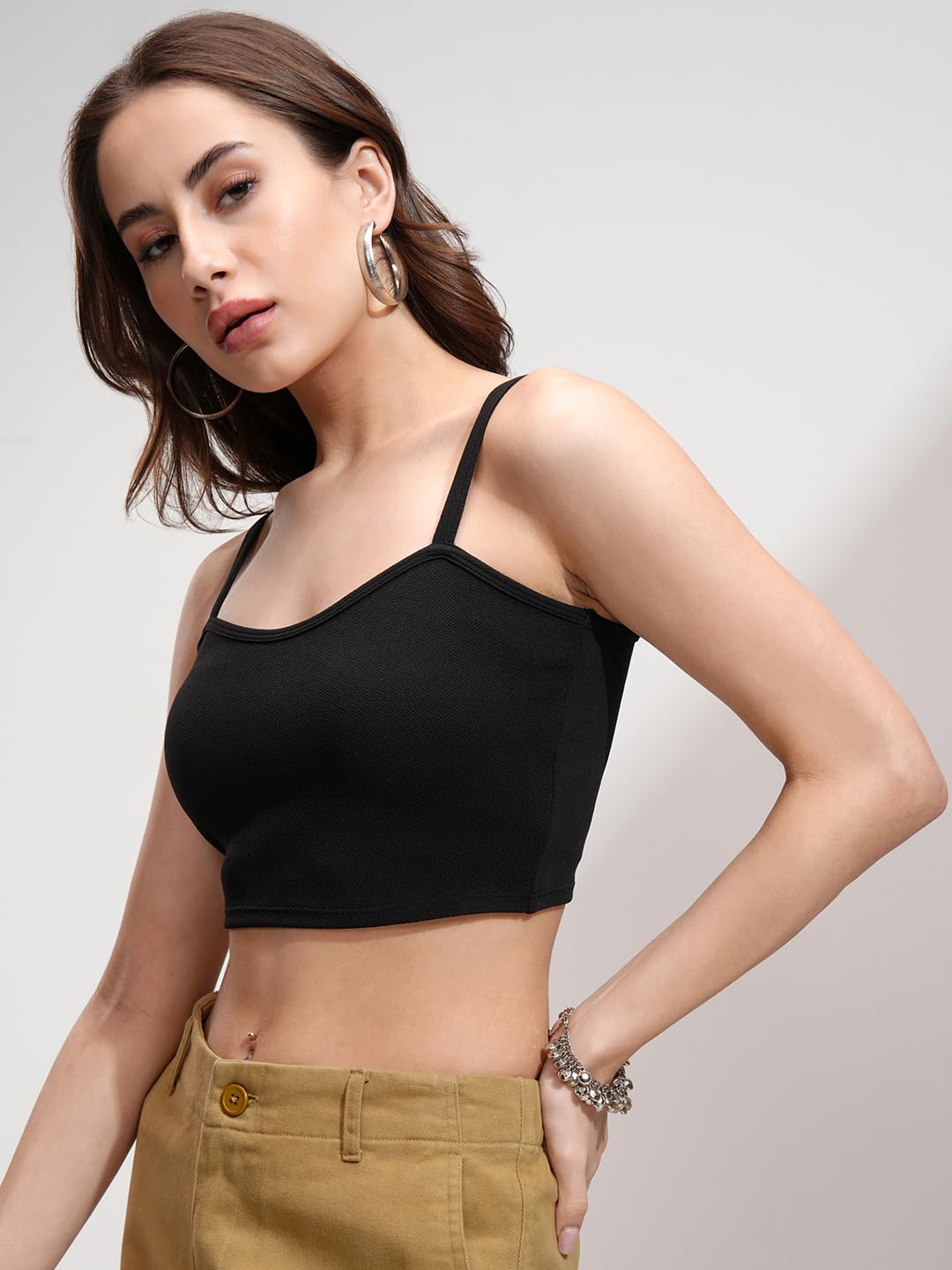 Tokyo Talkies Women's Solid Regular Fit Tops by Prixsa.com - Image 5