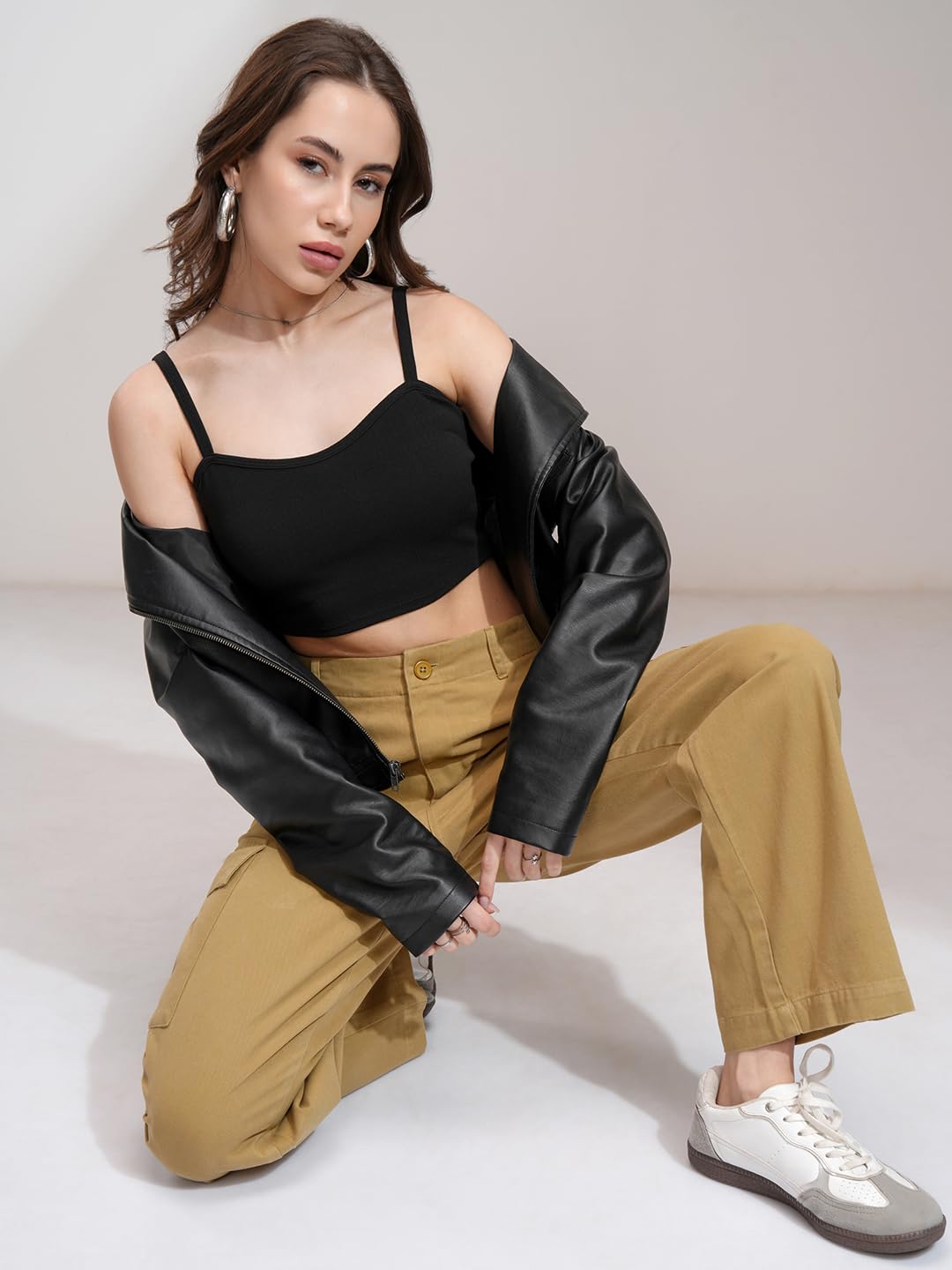 Tokyo Talkies Women's Solid Regular Fit Tops by Prixsa.com - Image 2