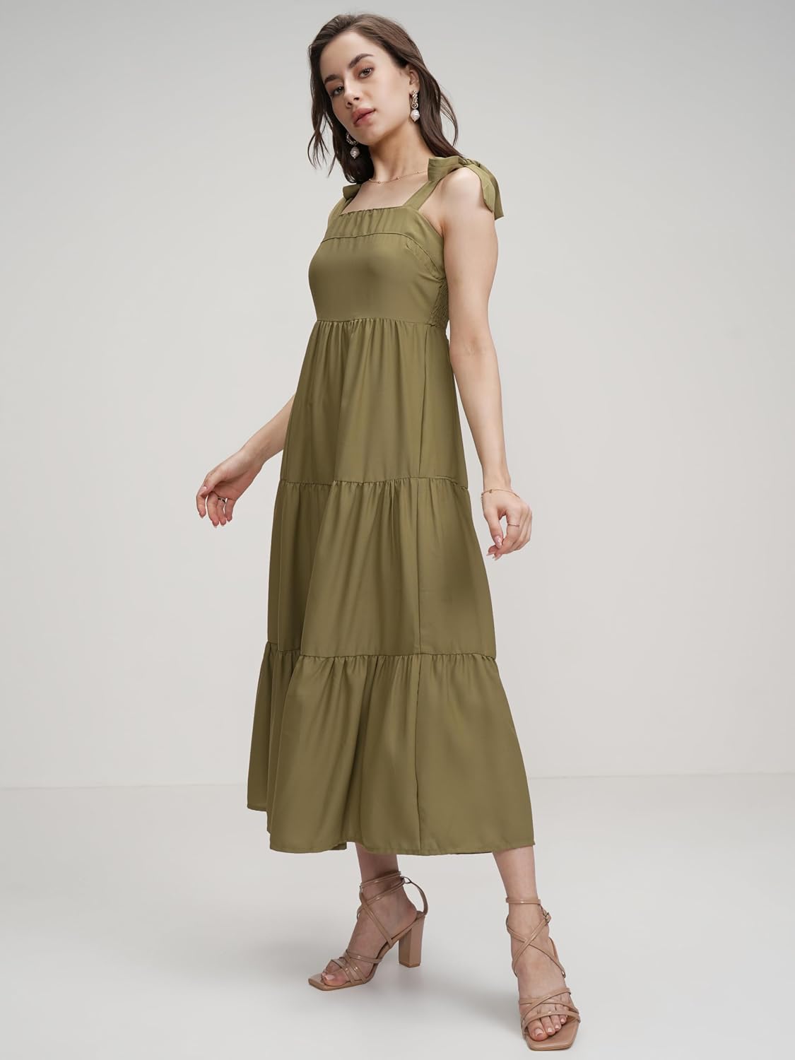 Tokyo Talkies Women's Sleeveless Shoulder Straps Solid Dresses | Stylish| Casual by Prixsa.com - Image 7