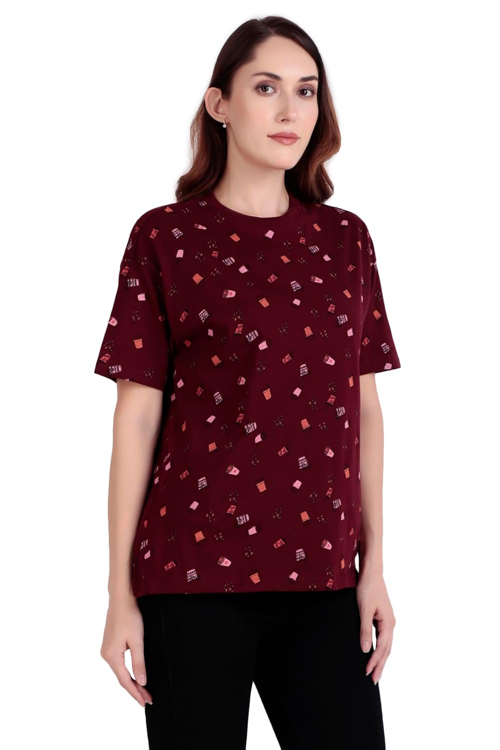 Stories.Label Oversized Cotton T-Shirts for Women in Loose Fit, Drop Shoulder Baggy Tops Tshirt for Girls (S-3XL) by Prixsa.com - Image 5