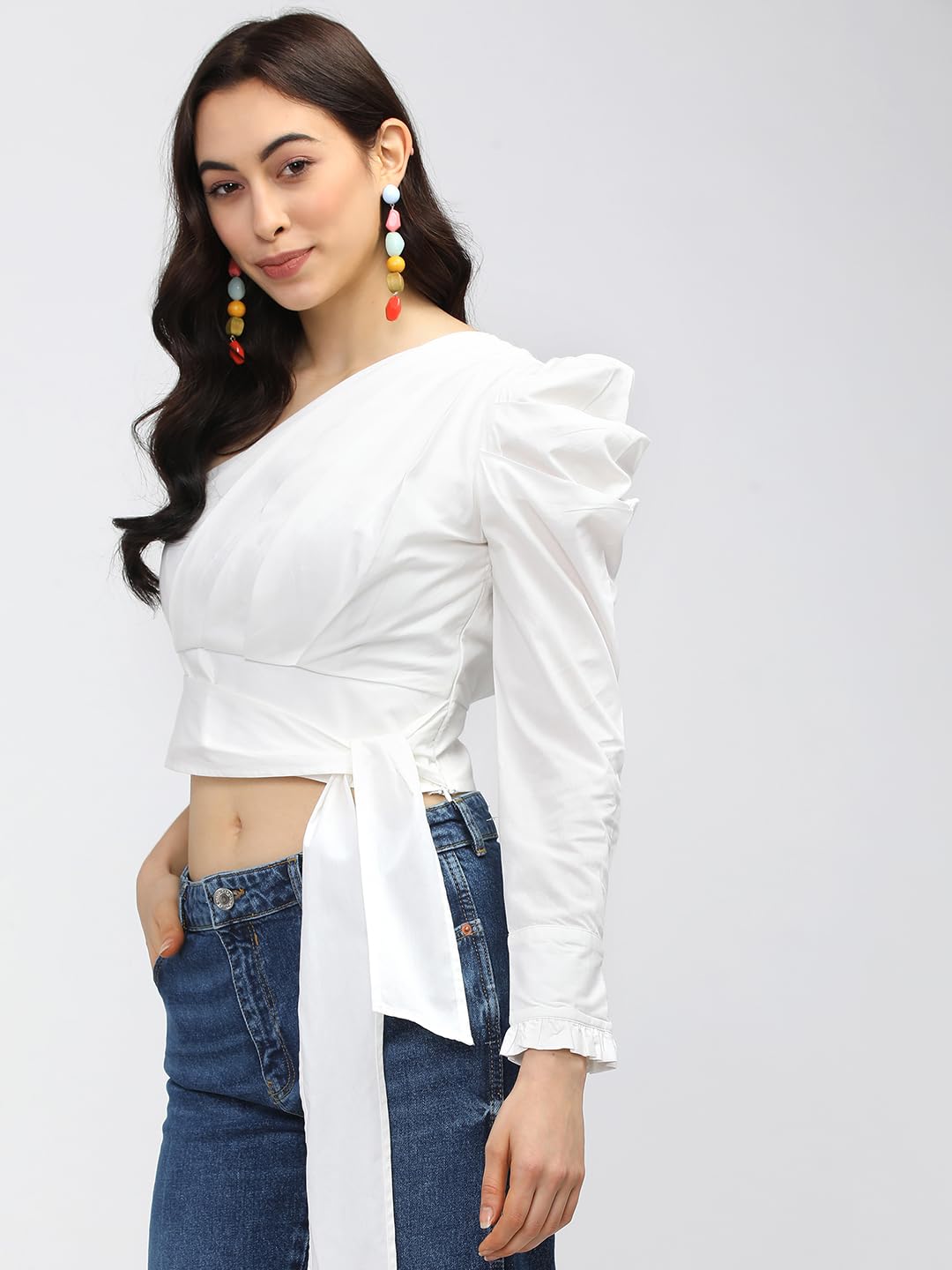 Tokyo Talkies Women's Solid Regular Fit Tops by Prixsa.com - Image 2
