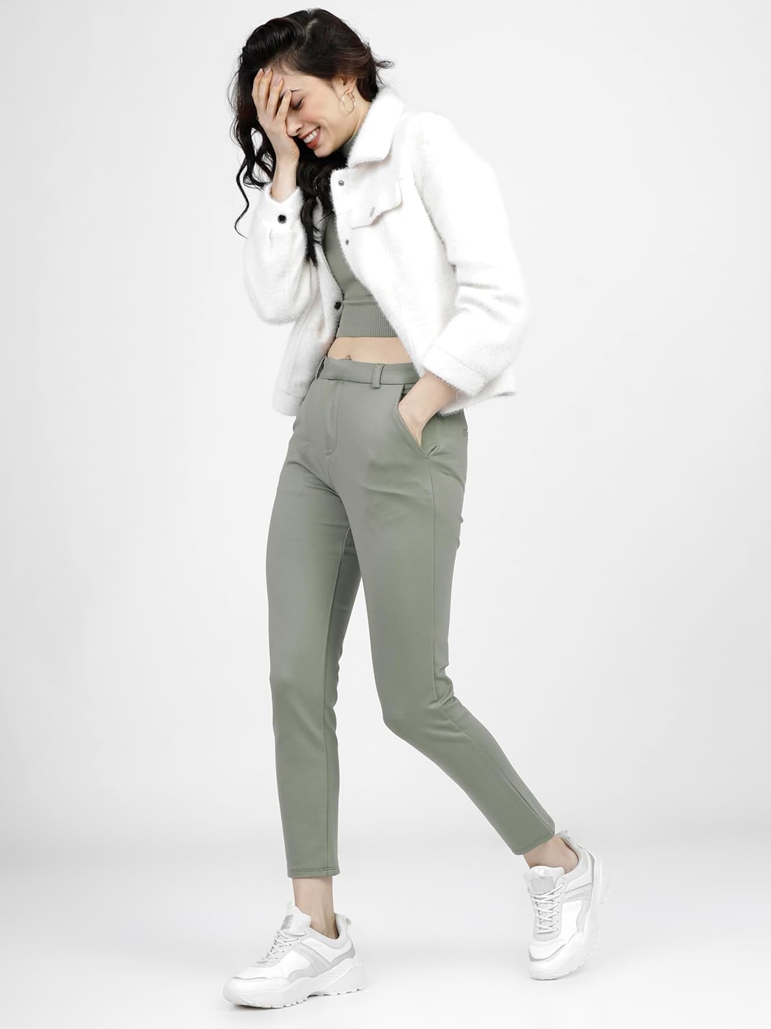 Tokyo Talkies Women's Slim Fit Regular Trousers | Stretchable Trousers| Mid-Rise by Prixsa.com - Image 6