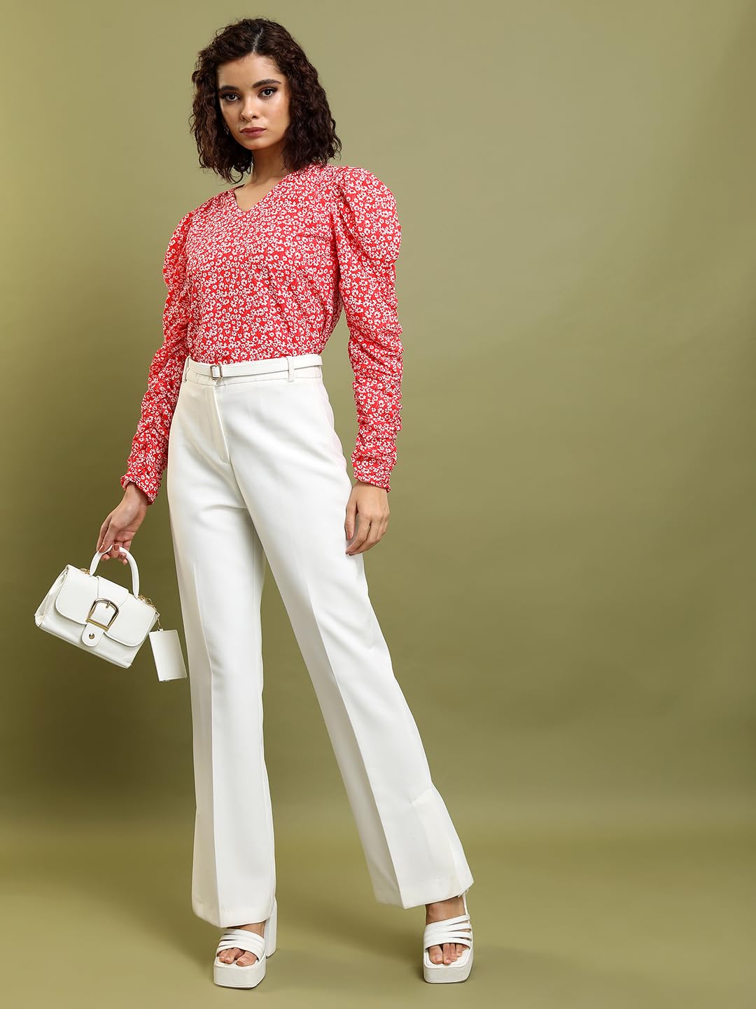 Tokyo Talkies Women's Long Sleeves V-Neck Printed Tops| Stylish Casual wear by Prixsa.com - Image 2