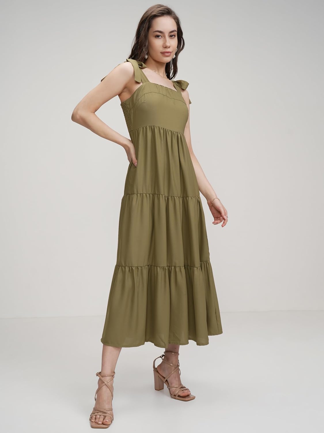 Tokyo Talkies Women's Sleeveless Shoulder Straps Solid Dresses | Stylish| Casual by Prixsa.com - Image 4