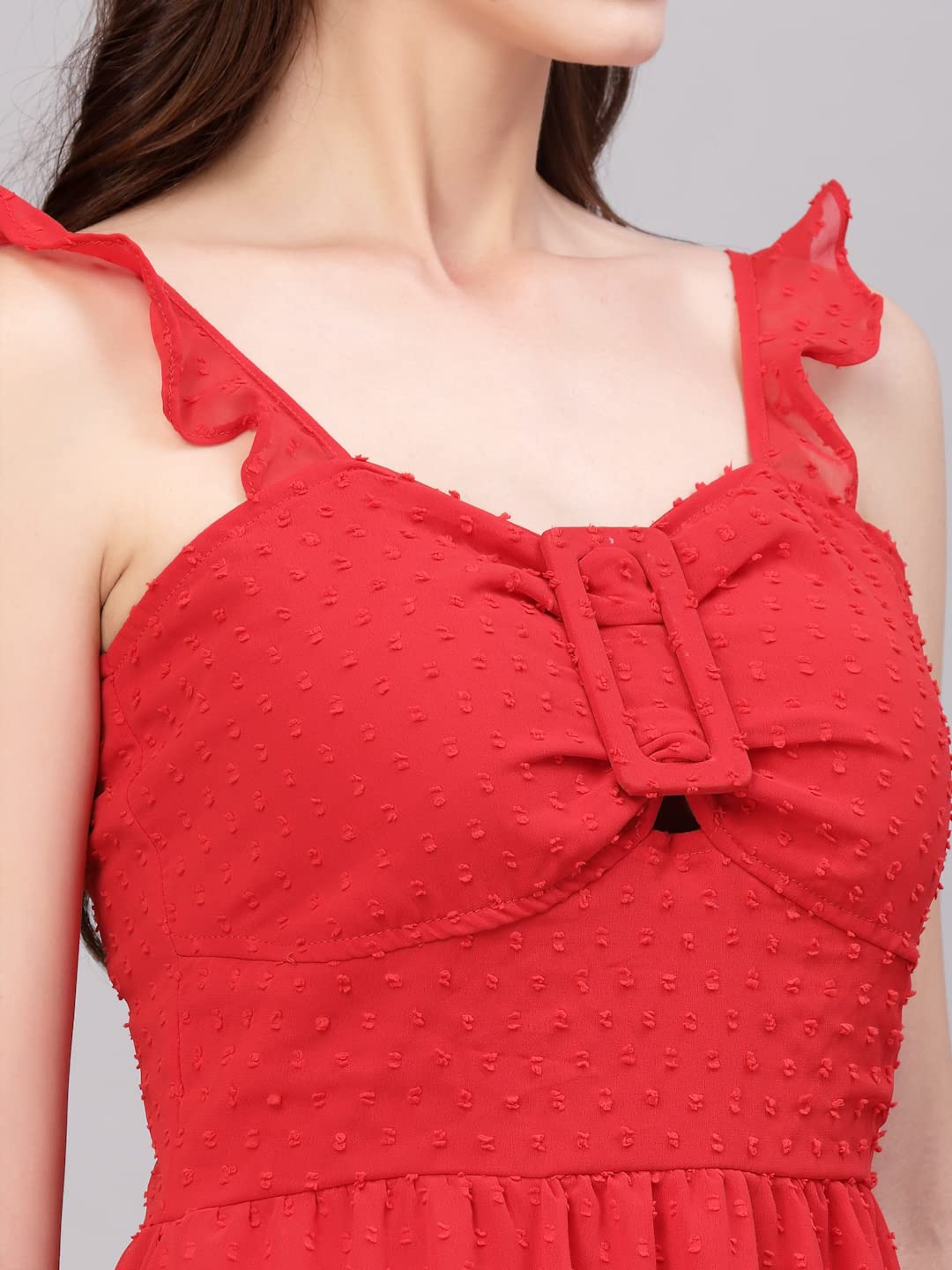 AAYU Ruffled Dobby Buckle Dress for Women by Prixsa.com - Image 4