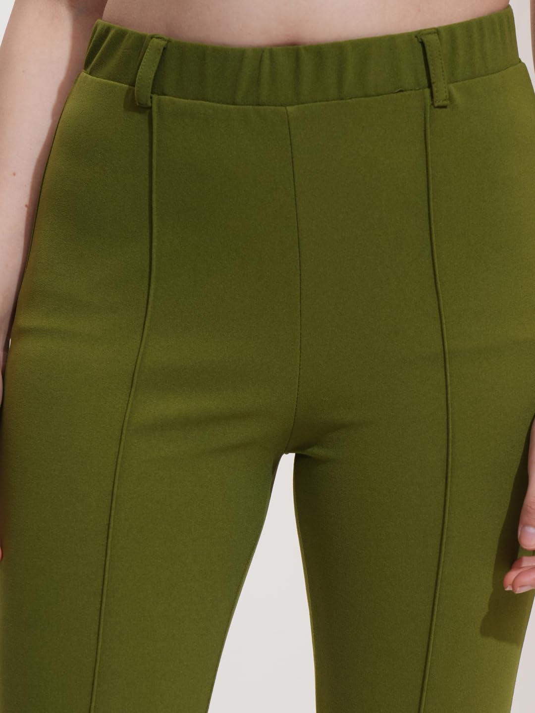 Tokyo Talkies Women's Flared Bootcut Trousers | Stretchable Trousers | Casual Trousers| Mid-Rise by Prixsa.com - Image 6