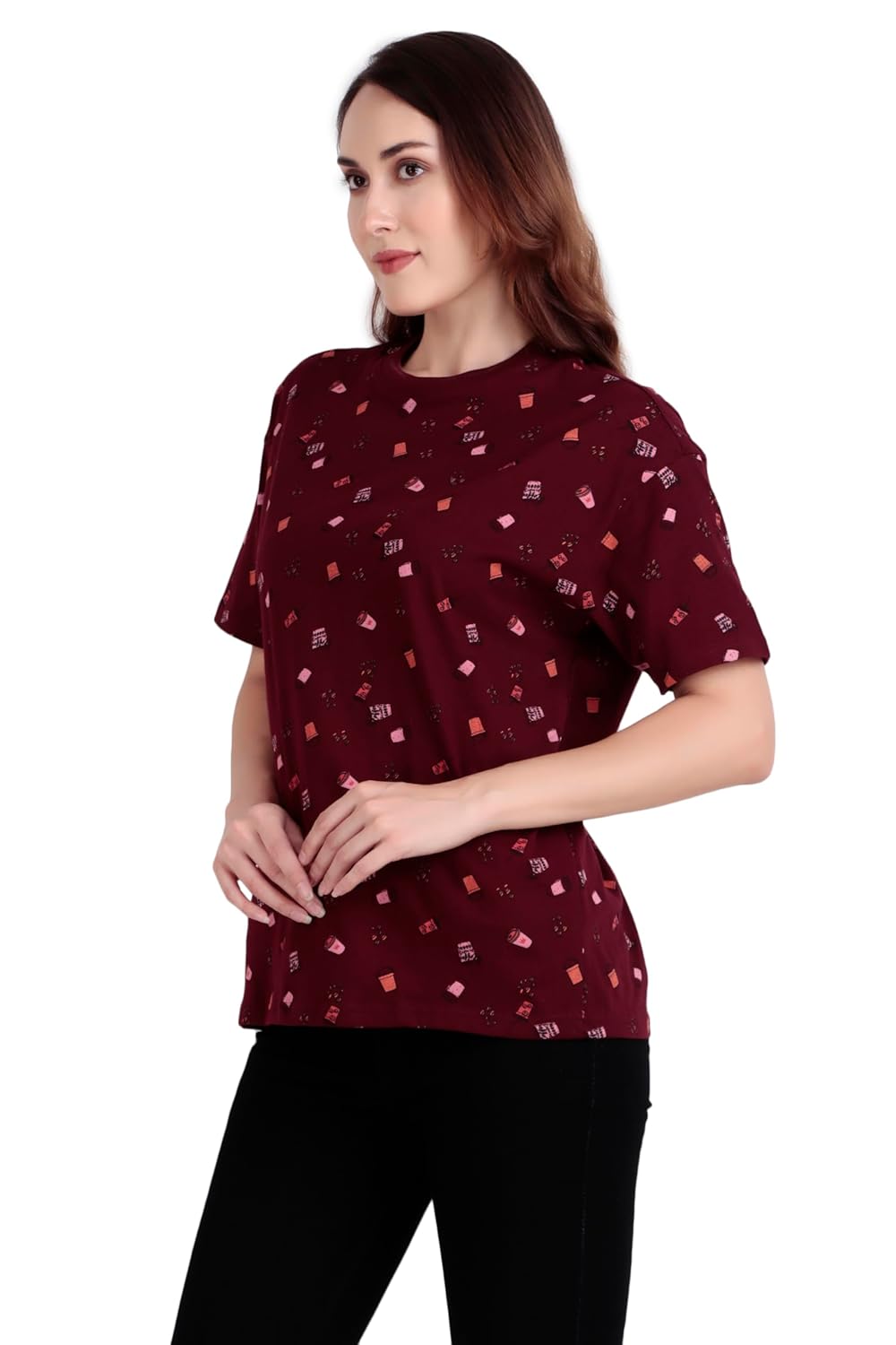 Stories.Label Oversized Cotton T-Shirts for Women in Loose Fit, Drop Shoulder Baggy Tops Tshirt for Girls (S-3XL) by Prixsa.com - Image 6