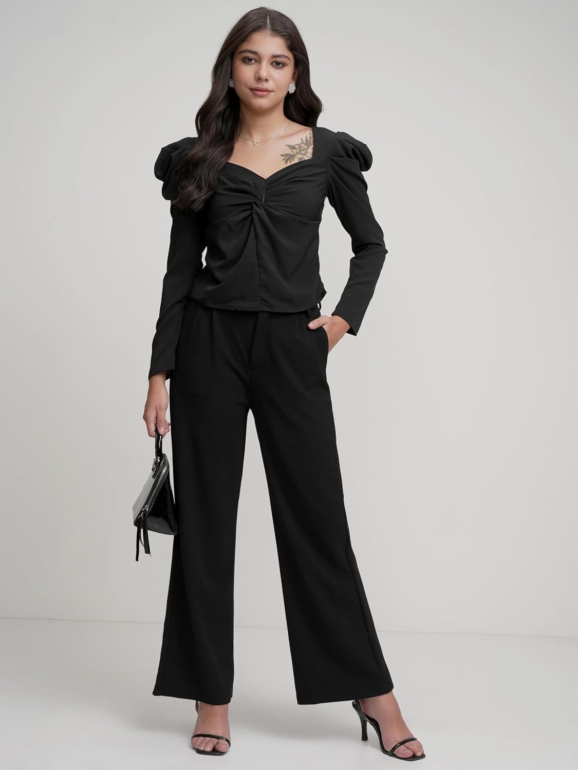 Tokyo Talkies Women's Solid Regular Fit Shirt by Prixsa.com - Image 2