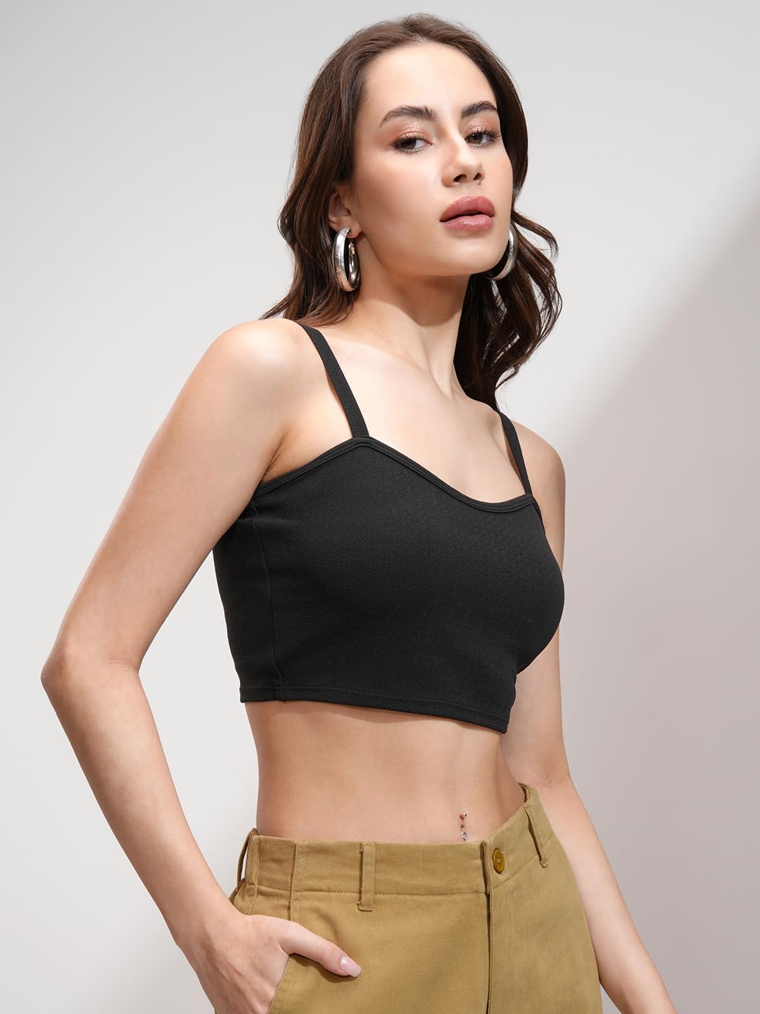 Tokyo Talkies Women's Solid Regular Fit Tops by Prixsa.com - Image 4