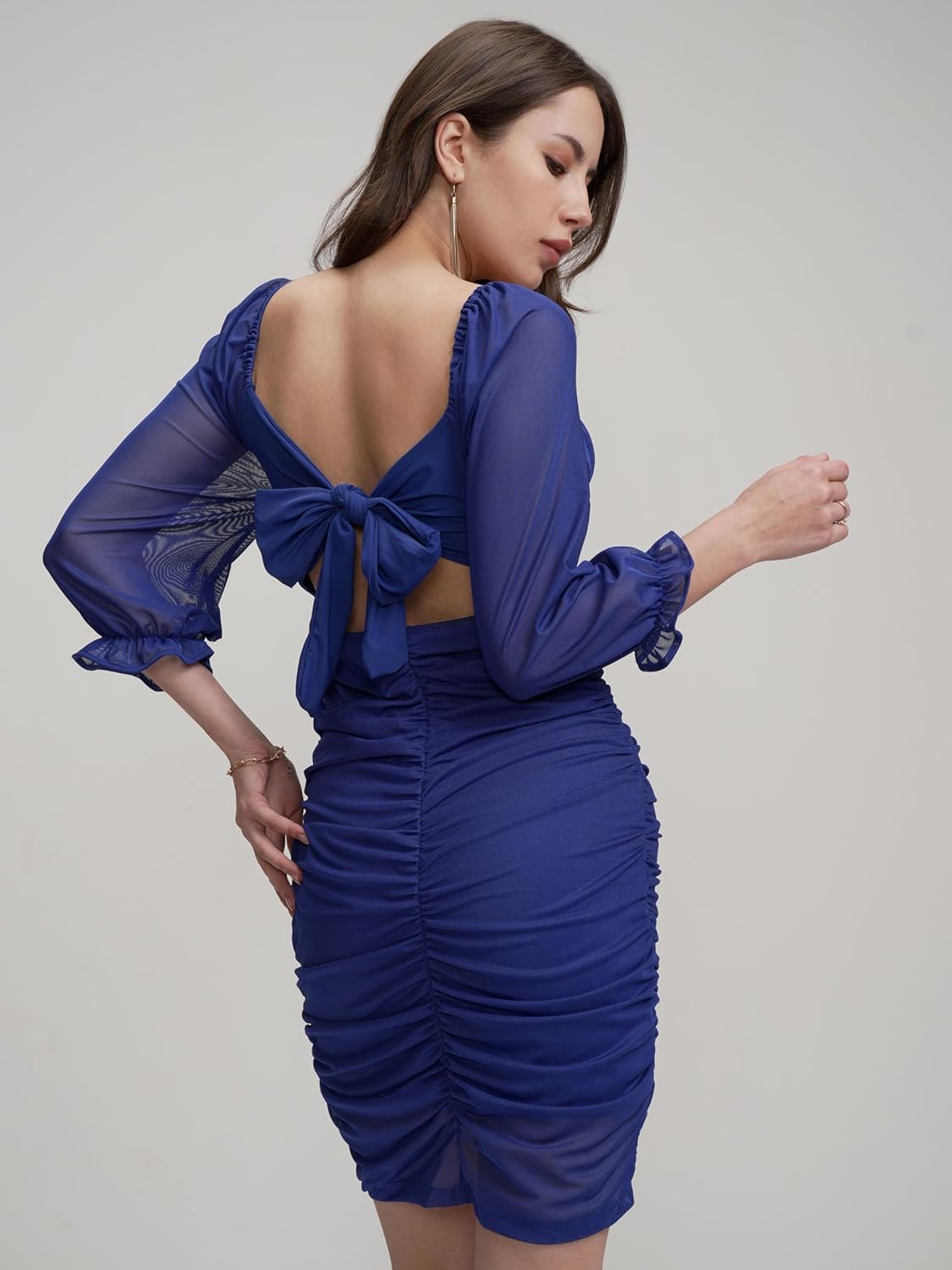 Tokyo Talkies Womens Dresses Women | Bodycon | Above Knee | Ruched | Long Sleeves | Weatern Wear | Party Fashion Wear | Chic by Prixsa.com - Image 6