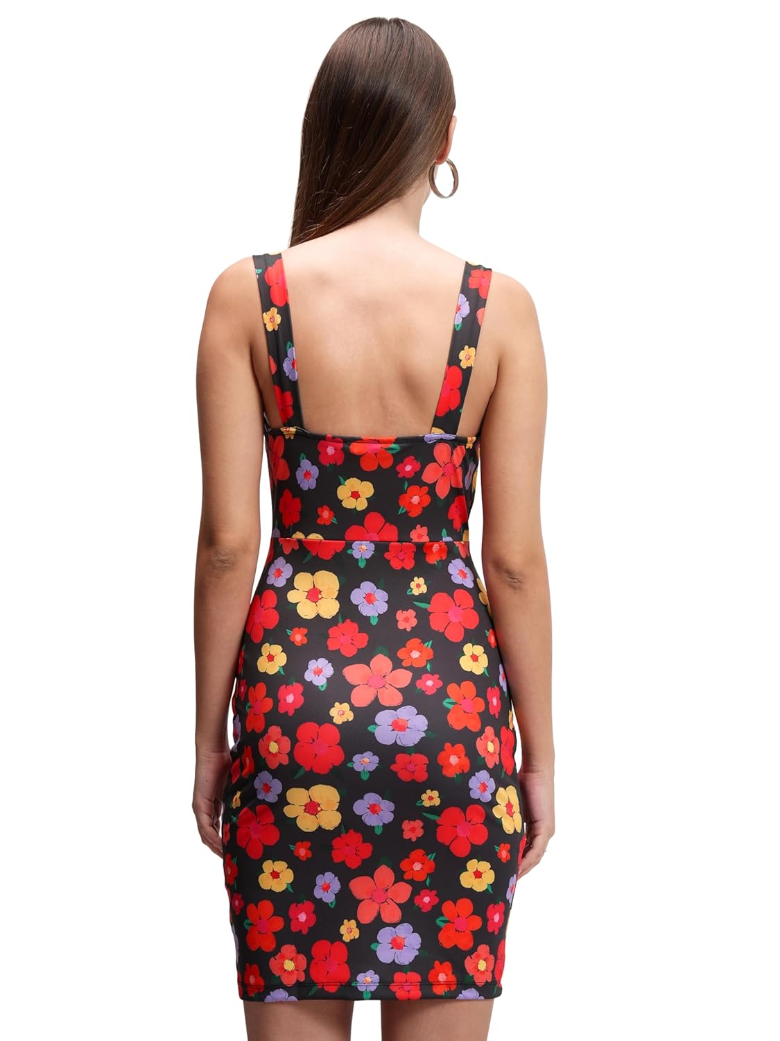 Tokyo Talkies Womens Floral Printed Shoulder Straps Bodycon Mini Dress | Sleek & Stylish | Perfect for Parties & Casual Chic Looks| Stylish by Prixsa.com - Image 3