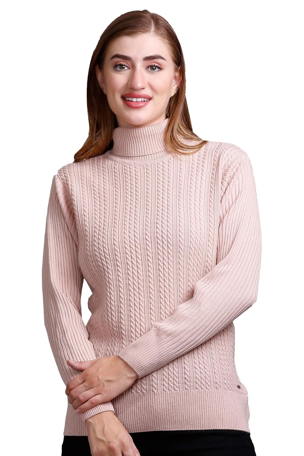 GODFREY Women's High Neck Knitted Woolen Sweater by Prixsa.com