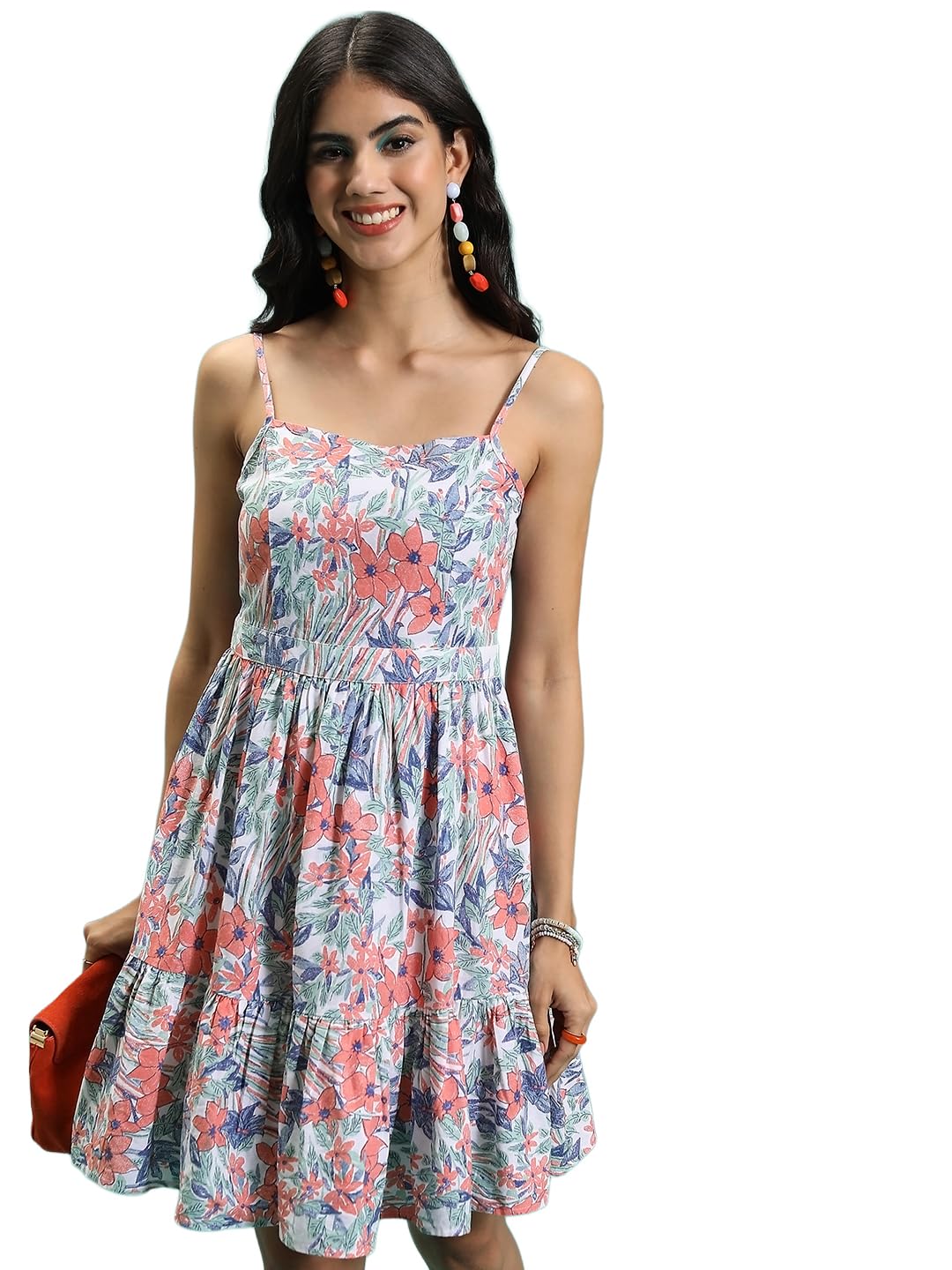 Tokyo Talkies Women's Sleeveless Shoulder Strap Printed Dresses | Stylish Dresses | Casual Dresses by Prixsa.com