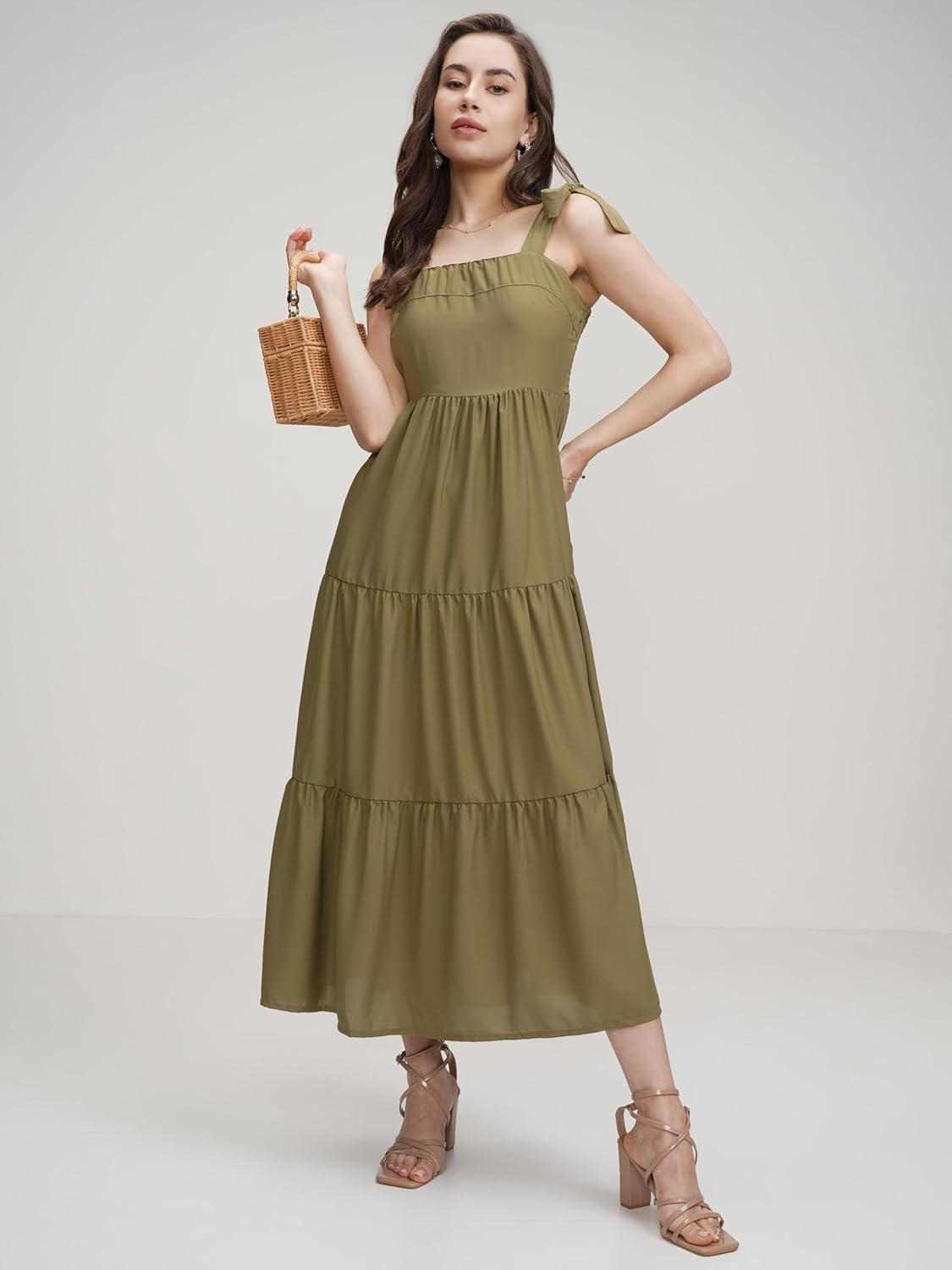 Tokyo Talkies Women's Sleeveless Shoulder Straps Solid Dresses | Stylish| Casual by Prixsa.com - Image 2