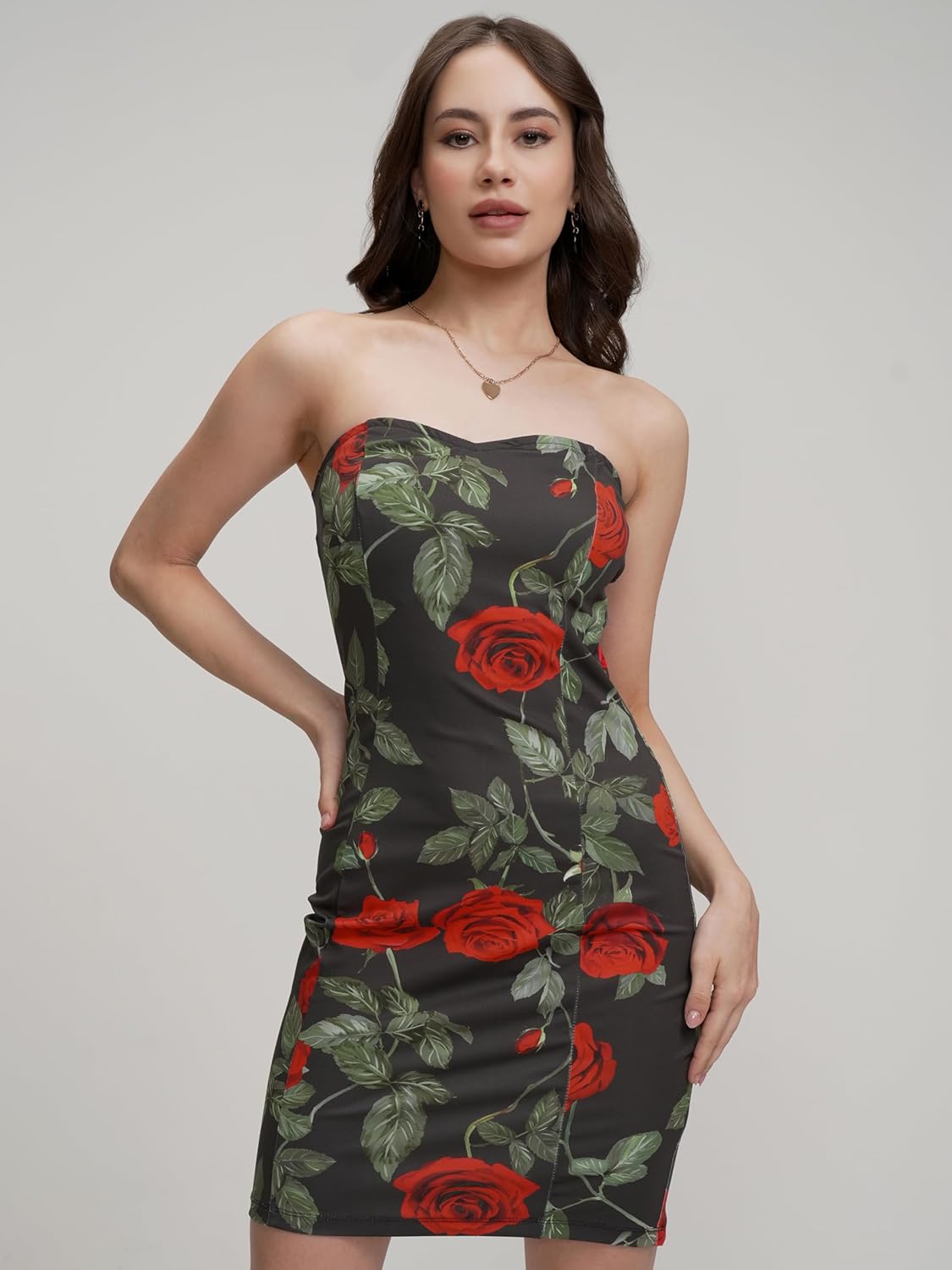 Tokyo Talkies Womens Glamorous Off-Shoulder Floral Bodycon Mini Dress | Sleek & Flattering Silhouette for A Bold Statement| Stylish by Prixsa.com - Image 5