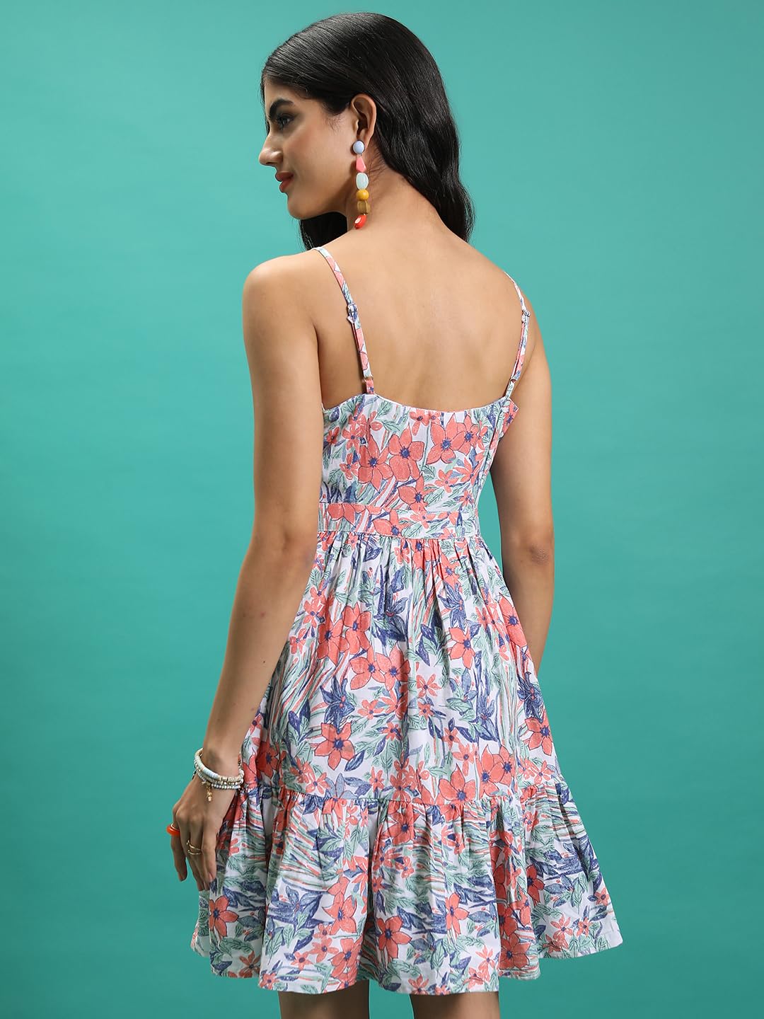 Tokyo Talkies Women's Sleeveless Shoulder Strap Printed Dresses | Stylish Dresses | Casual Dresses by Prixsa.com - Image 3