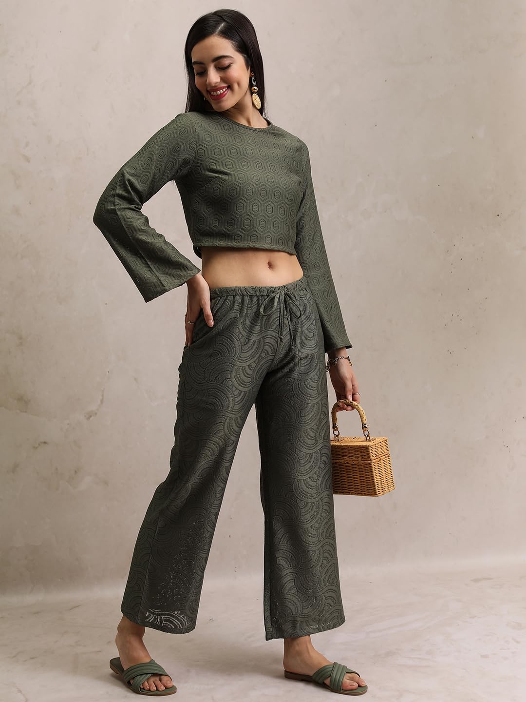 Tokyo Talkies Women's Flared Regular Trousers| Mid-Rise by Prixsa.com - Image 2