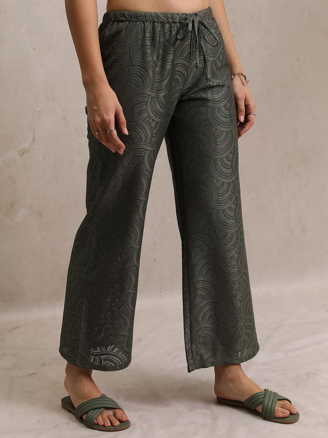 Tokyo Talkies Women's Flared Regular Trousers| Mid-Rise by Prixsa.com - Image 4