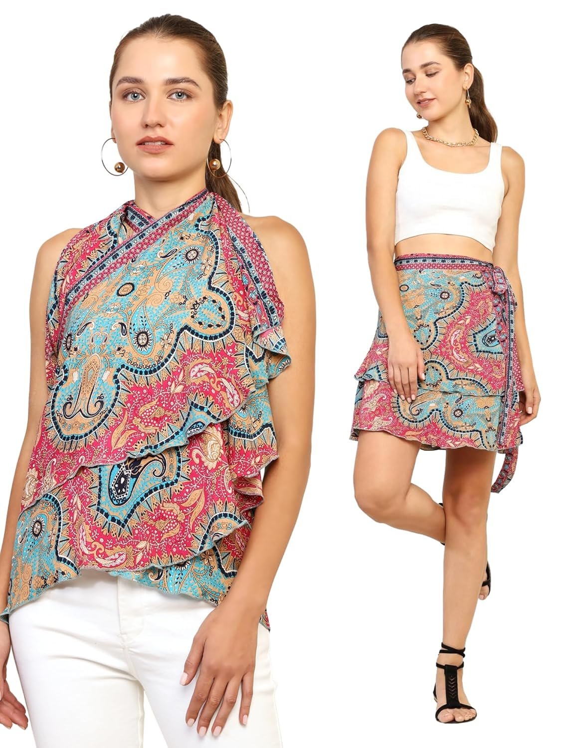 KE Kanha Exports Skirt for Woman | Women Skirts Wrap Skirt Perfect for Beach | Summer top | Boho | Short & Long Skirt | Stylish Lehenga Type by Prixsa.com