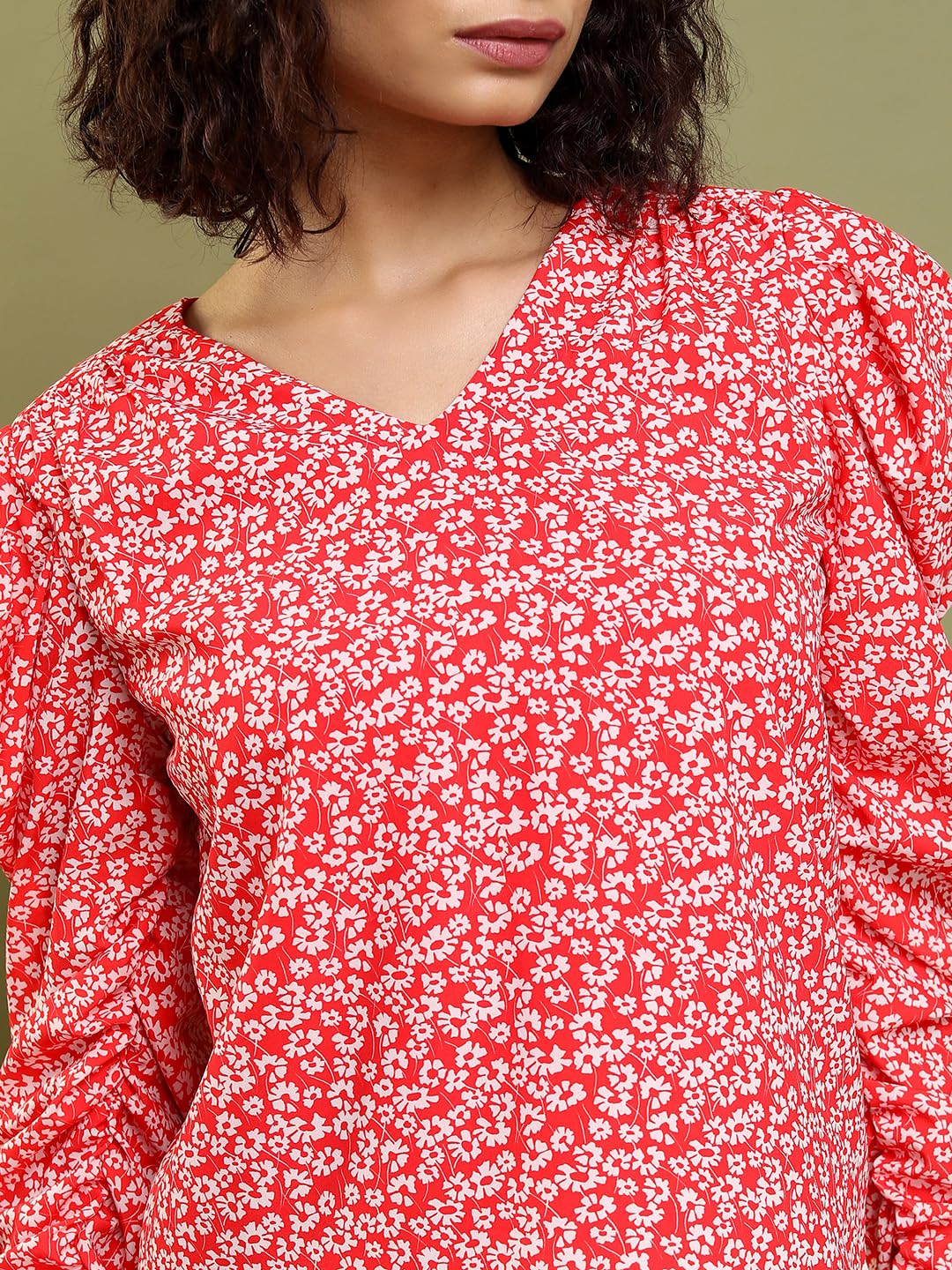 Tokyo Talkies Women's Long Sleeves V-Neck Printed Tops| Stylish Casual wear by Prixsa.com - Image 6